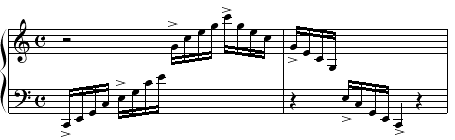 C Major arpeggion group in fours